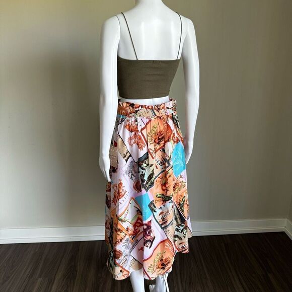 VTG 50’s Style Australia Travel Postcard Print Tie Waist Skirt NWT - Picture 5 of 10